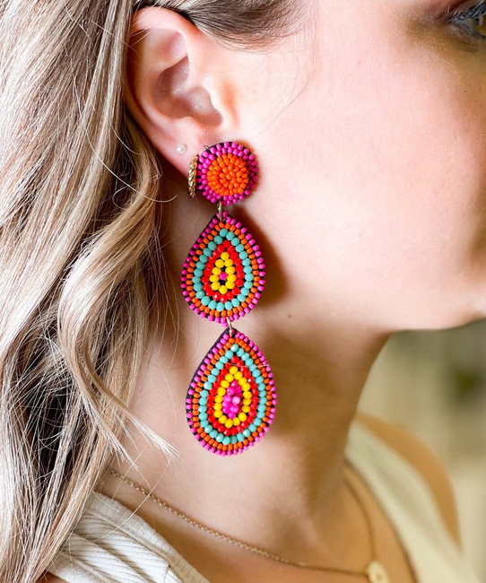 How To Make Easy Beaded Drop Earrings - Running With Sisters