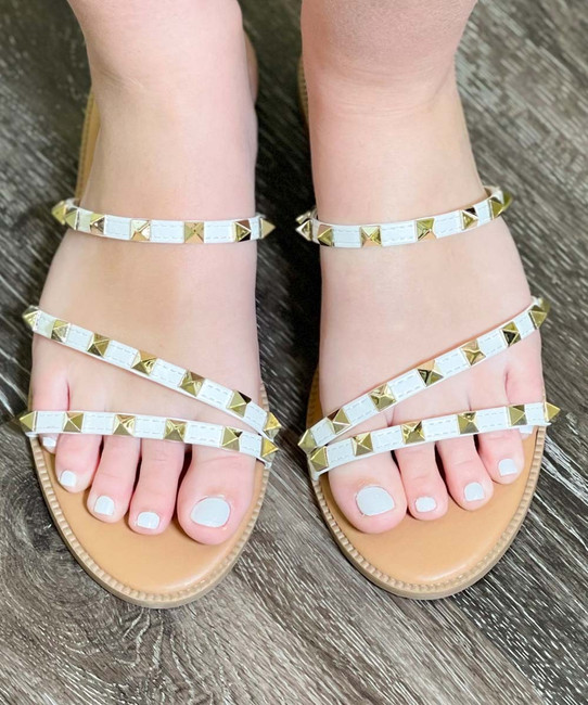 Buy Strawberry 2019 Summer Sandals Women Soft Genuine Leather Flip Flops  Flat Women Sandals Quality Ankle Strap Beach Wedge Shoes White Gold,White,7  at Amazon.in