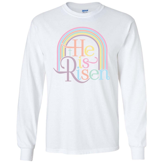 He Is Risen Rainbow Graphic Tee