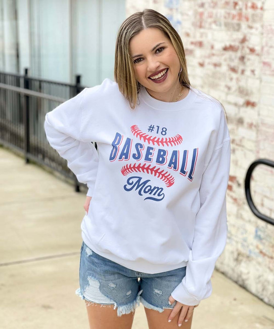 Baseball Mom With Number Graphic Tee