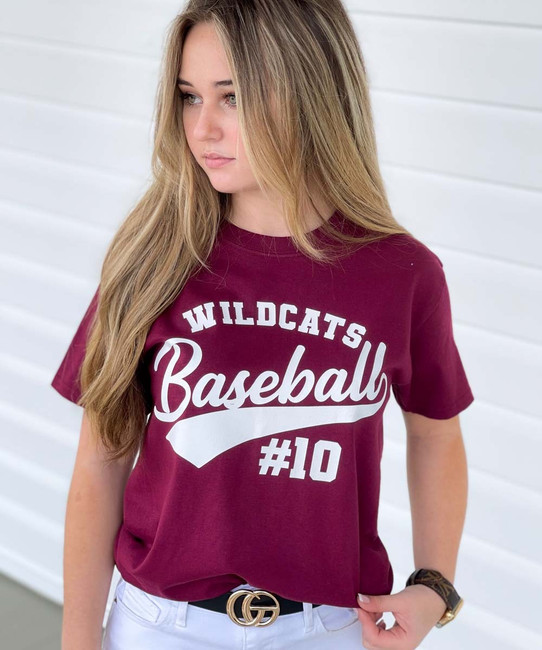 Team Baseball With Number Graphic Shirt