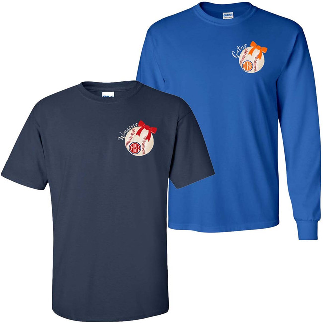 Customizable Baseball with Bow Graphic Shirt