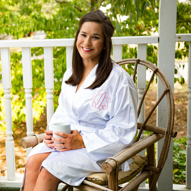Monogrammed Satin Robe