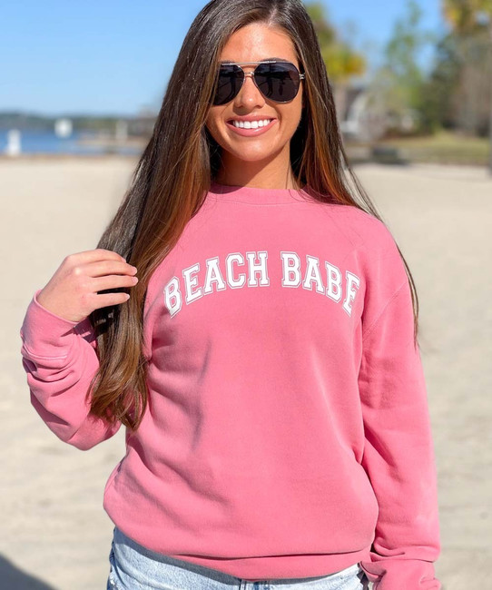 Beach Babe Pigment Dyed Crew Neck