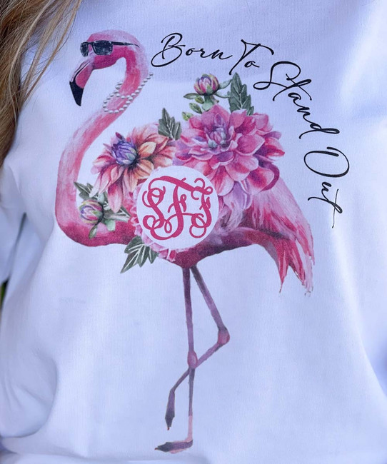 Born To Stand Out Flamingo Graphic Shirt