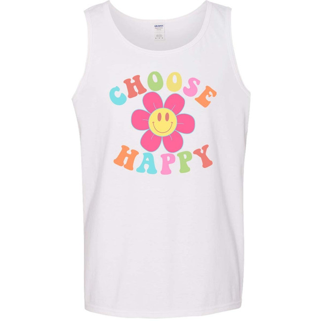 Choose Happy Smiley Flower Graphic Shirt