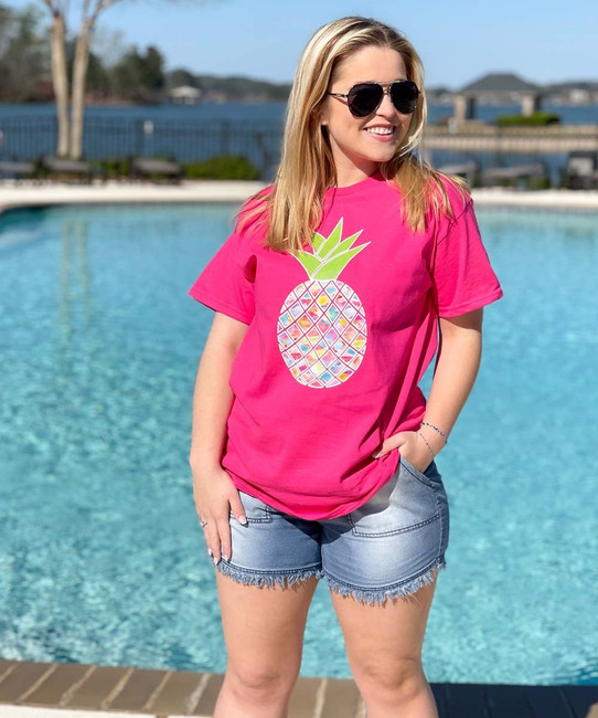 Tie Dye Pineapple Shirt - Heliconia