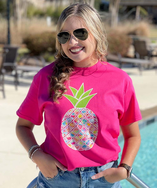 Tie Dye Pineapple Shirt - Heliconia