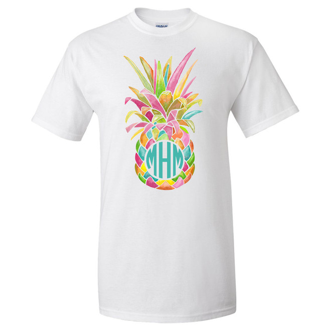 Personalized Rainbow Pineapple Graphic Shirt