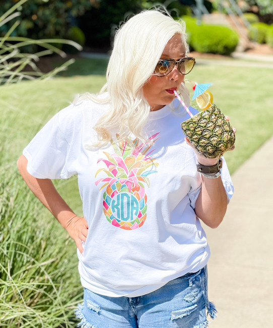 Personalized Rainbow Pineapple Graphic Shirt