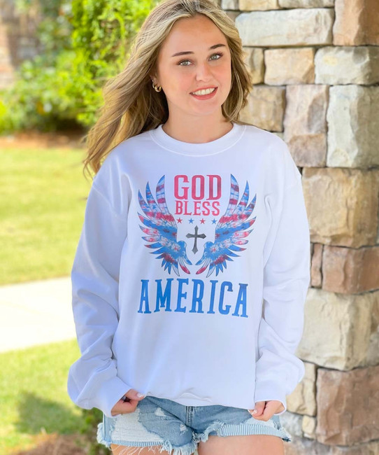 God Bless America Wings Graphic Tee