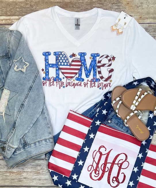 Home Of The Free Because Of The Brave Graphic Shirt