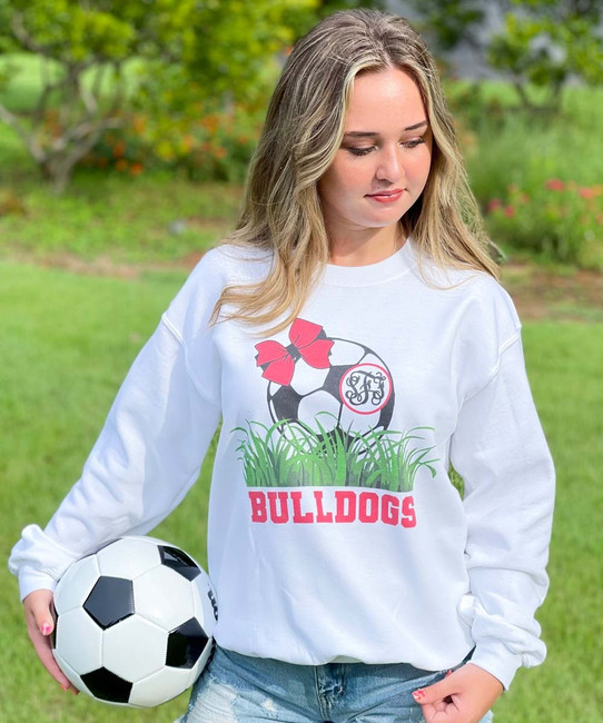 Monogrammed Soccer Ball In Grass Graphic Tee Shirt