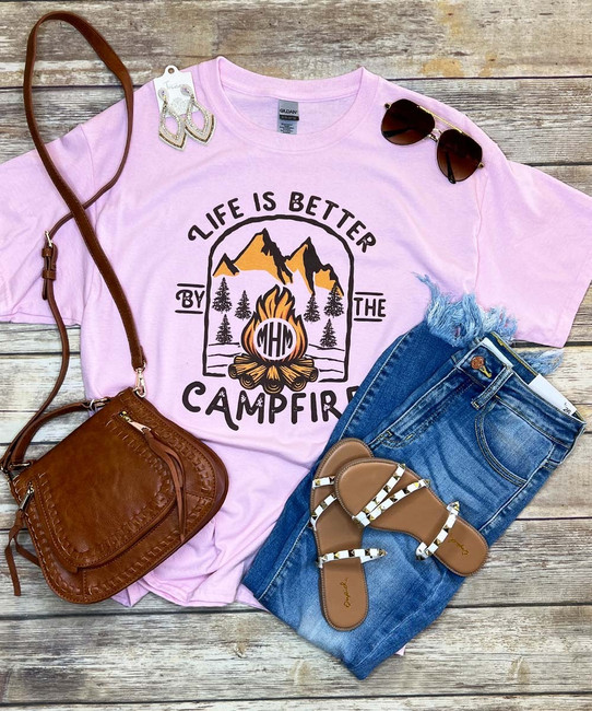 Monogrammed Life Is Better By The Campfire Shirt