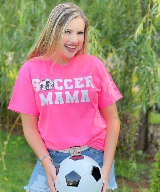 Monogrammed Soccer Mama Graphic Tee Shirt