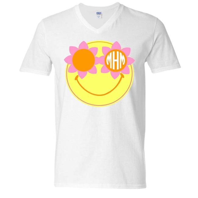 Monogrammed Sunshine Smiley Face Graphic Shirt