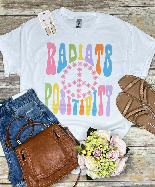 Radiate Positivity Peace Sign Graphic Shirt