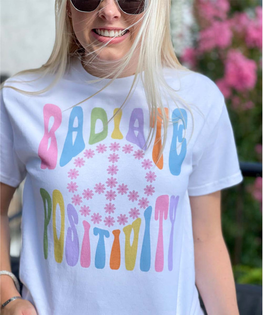 Radiate Positivity Peace Sign Graphic Shirt