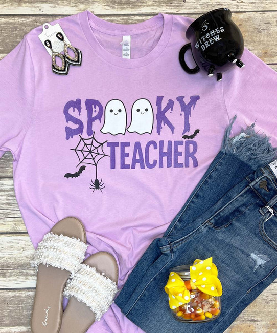 Spooky Teacher Bella Canvas Tee - Lilac
