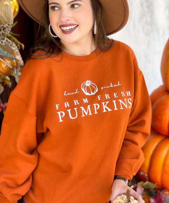 Hand Picked Farm Fresh Pumpkins Graphic Sweatshirt
