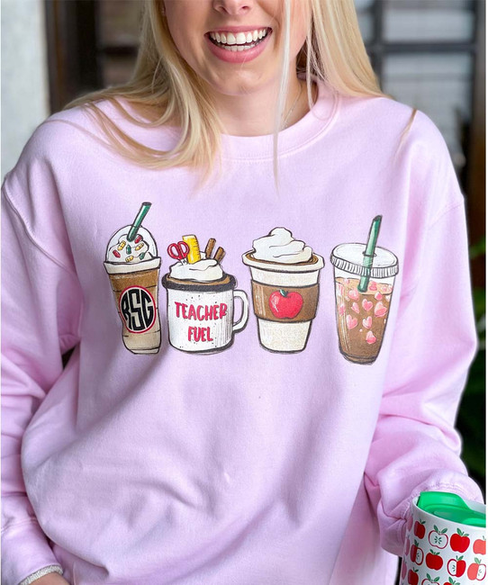 Monogrammed Teacher Fuel Graphic Sweatshirt