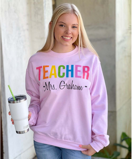 Personalized Teacher Graphic Sweatshirt
