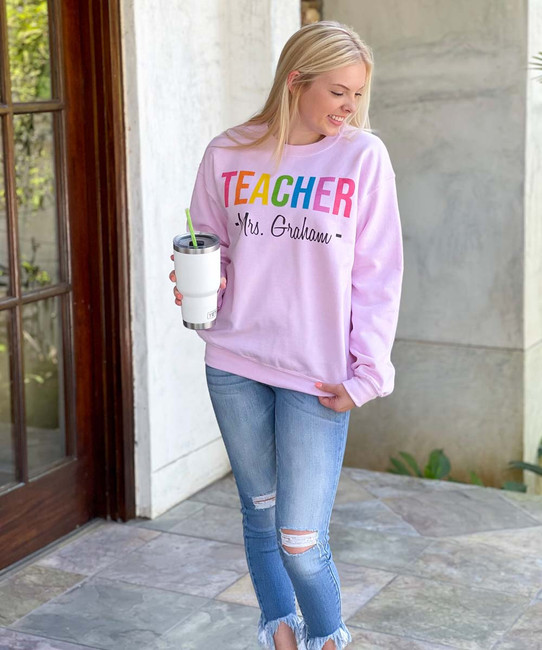 Personalized Teacher Graphic Sweatshirt