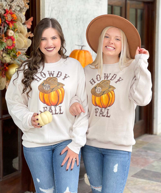 Monogrammed Howdy Fall Graphic Sweatshirt