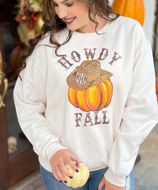 Monogrammed Howdy Fall Graphic Sweatshirt