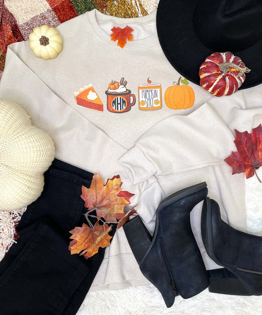 Monogrammed Pumpkin Everything Graphic Sweatshirt