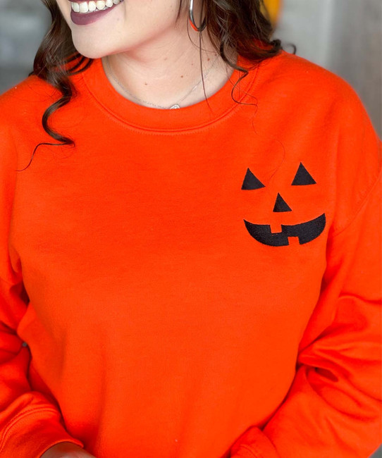 Embroidered Jack-O-Lantern Sweatshirt