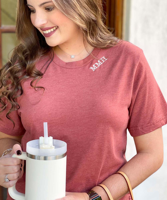 Mini Collar Monogrammed Bella Canvas Tee