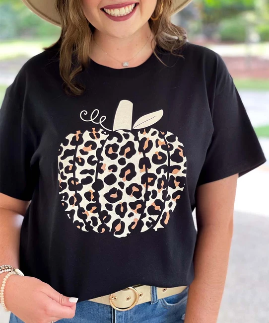 Leopard Pumpkin Shirt - Black