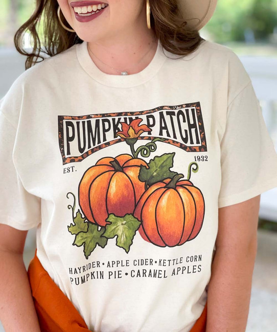 Pumpkin Patch Graphic Shirt - Natural