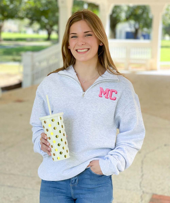 Monogrammed Quarter Zip Pullover