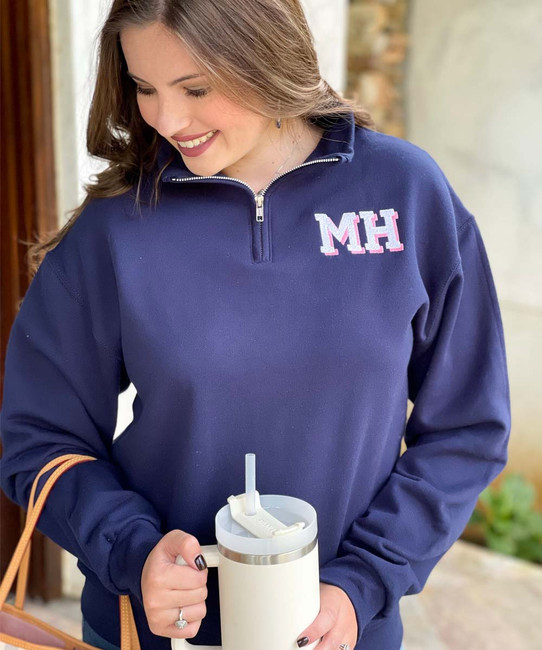 Monogrammed Quarter Zip Pullover