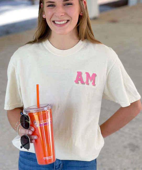 Born to Be Sassy Shadow Block Monogram Graphic Sweatshirt - White