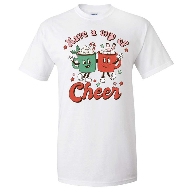  Retro Have A Cup Of Cheer Graphic Tee Shirt 