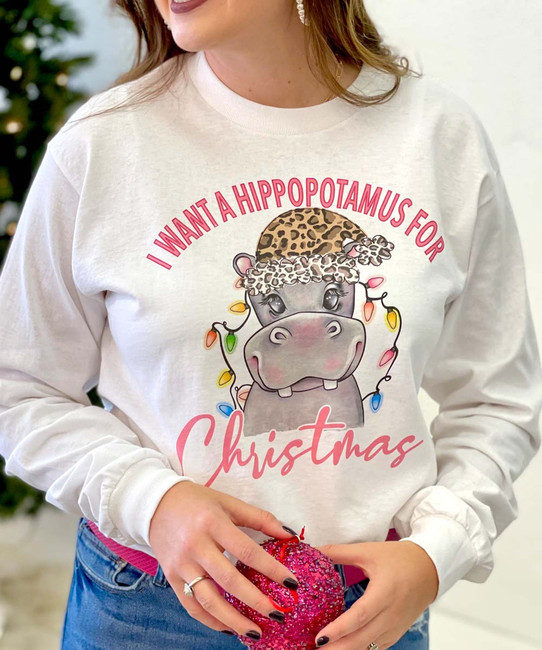  I Want A Hippopotamus For Christmas Graphic Shirt 