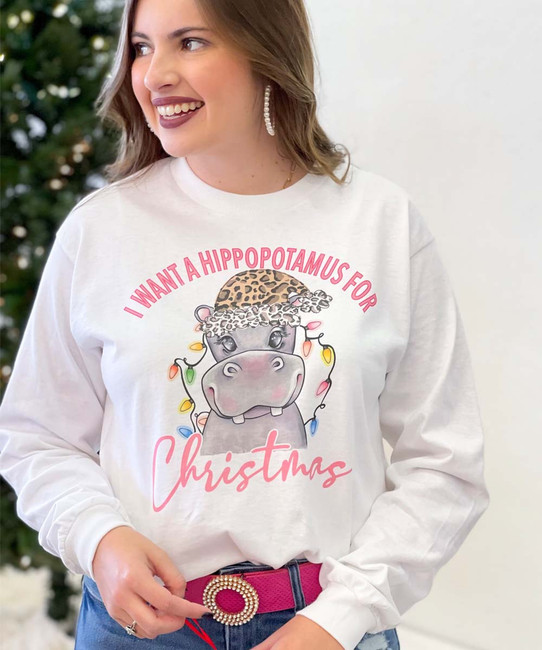  I Want A Hippopotamus For Christmas Graphic Shirt 