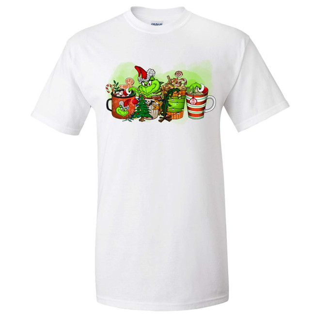 Monogrammed Christmas Coffee Shirt Short Sleeve