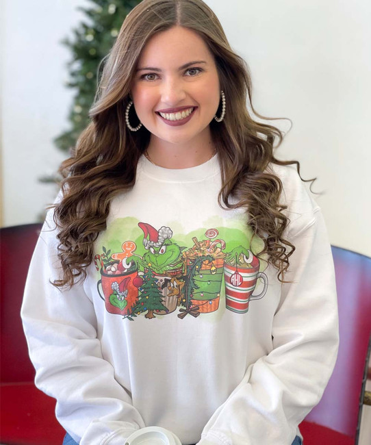 Monogrammed Coffee Christmas Shirt Model