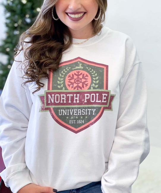  Distressed North Pole University Shirt 