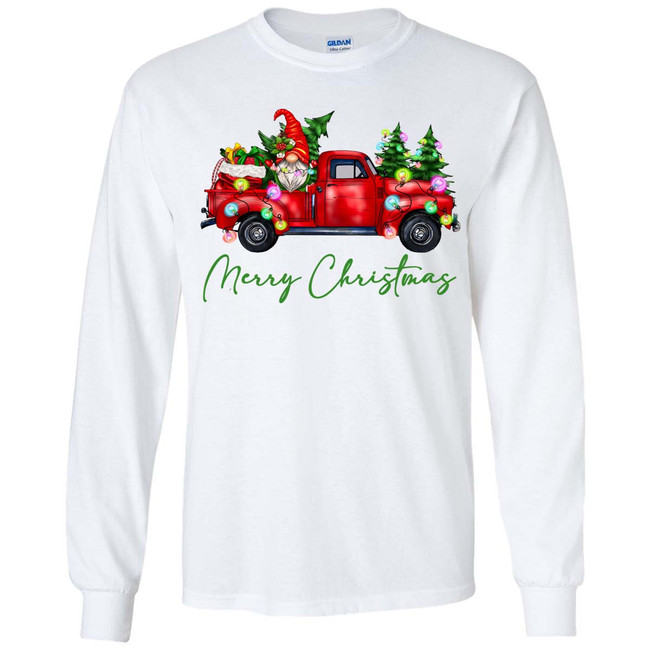  Merry Christmas Gnome Truck Graphic Shirt 