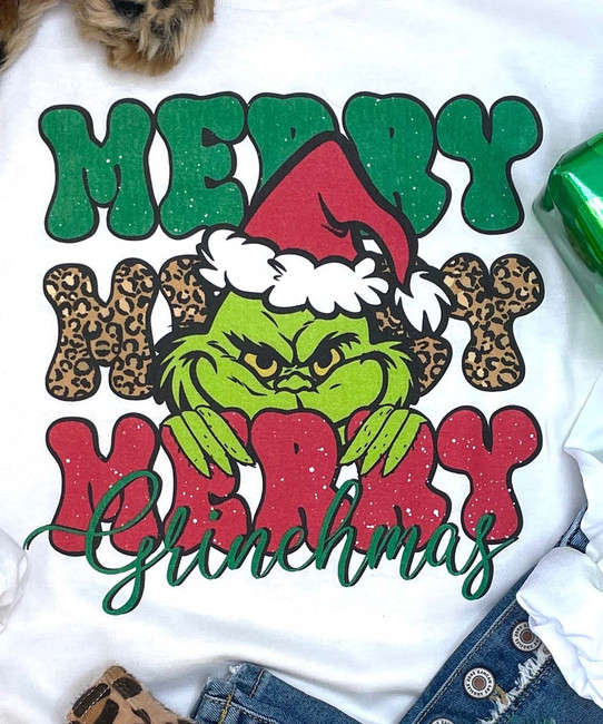  Merry Grinchmas Graphic Tee Shirt 