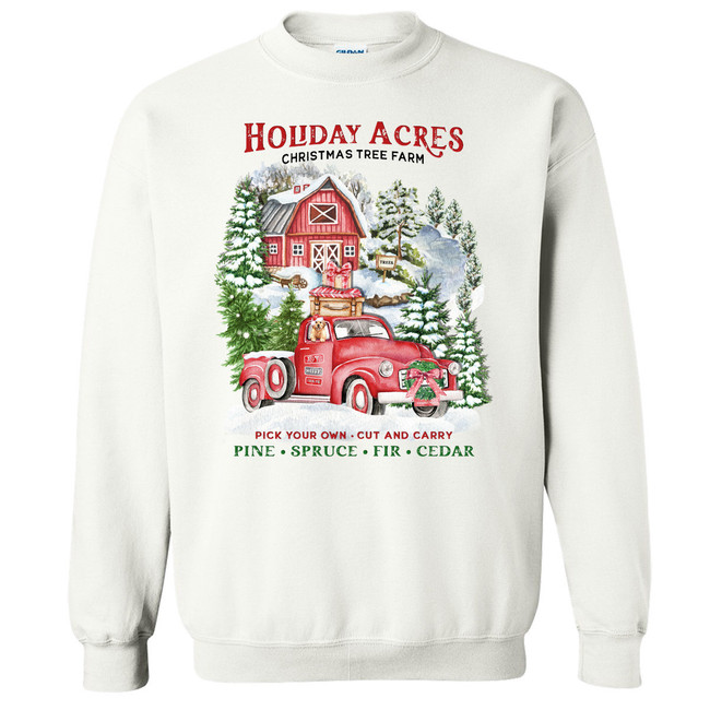  Holiday Acres Christmas Tree Farm Graphic Tee Shirt 