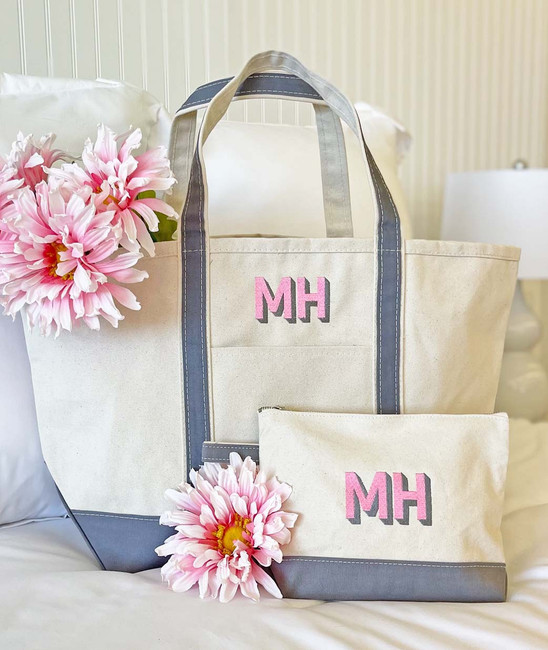 Shadow Block Monogram Tote Bag – Bash House