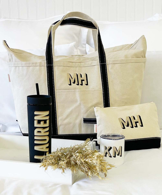 Modern Block Monogrammed Cosmetic Bag