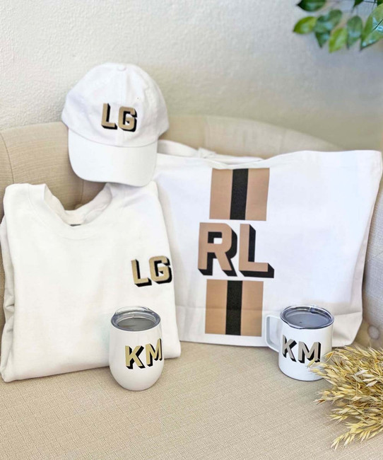 Born to Be Sassy Monogram Sweatshirt and Cap Bundle