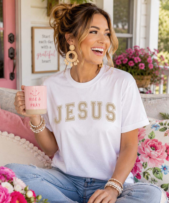 jesus graphic shirt model image